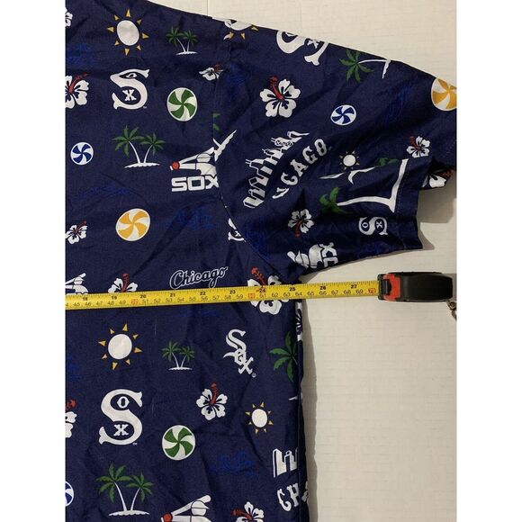 Chicago White Sox Blue Hawaiian Shirt M SGA 7/1/17 Beggars Pizza Polyester - Picture 8 of 8
